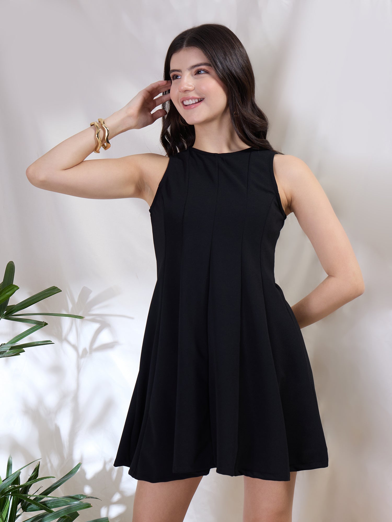 Sleeveless Mini Skater Dress – Drape & Dazzle