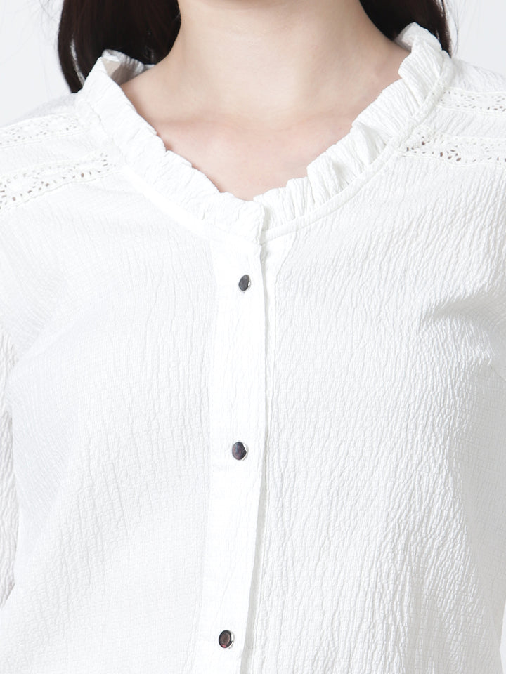 Button Down Shirt with Lace