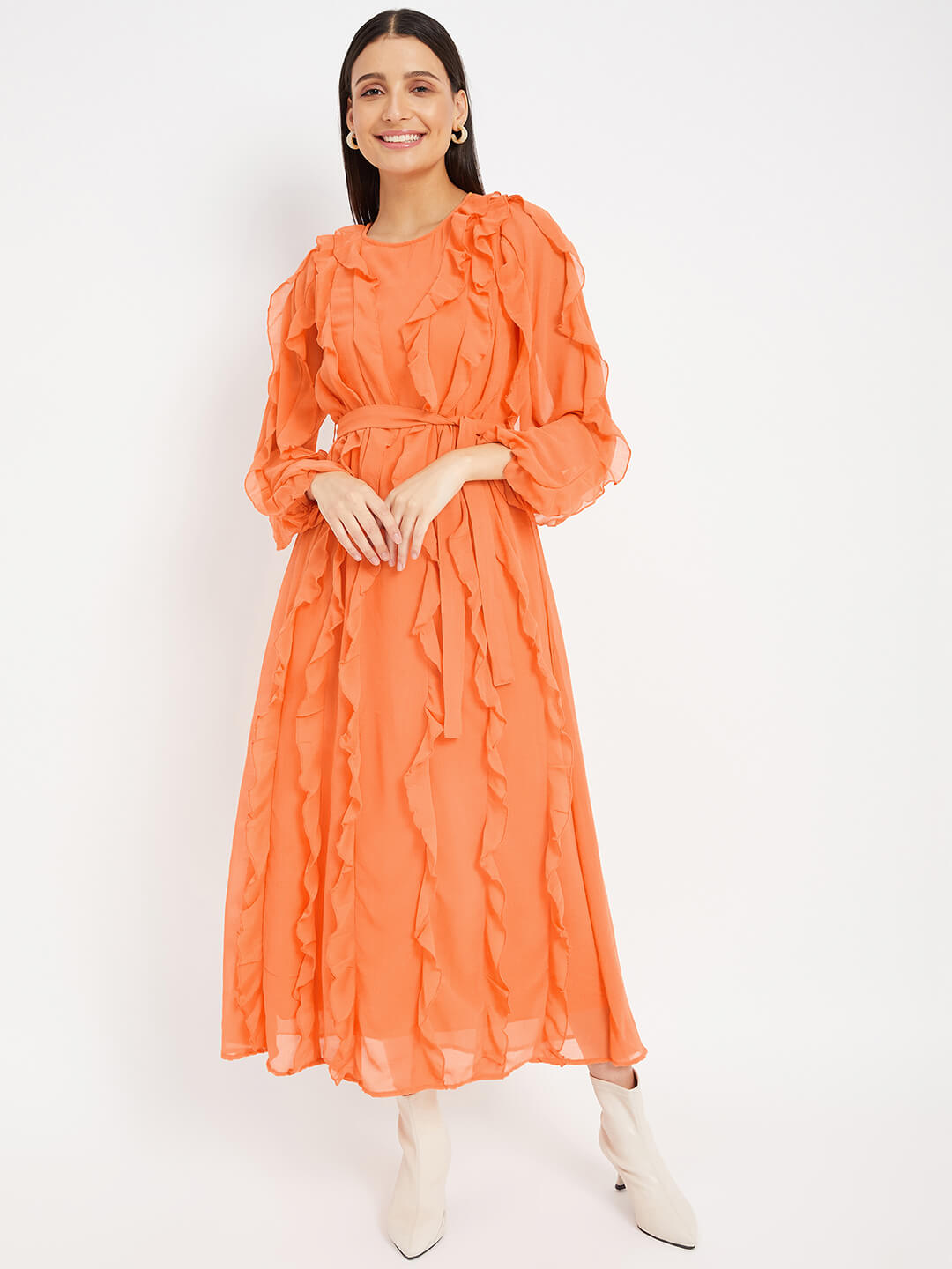 GGT Long Dress with Ruffle