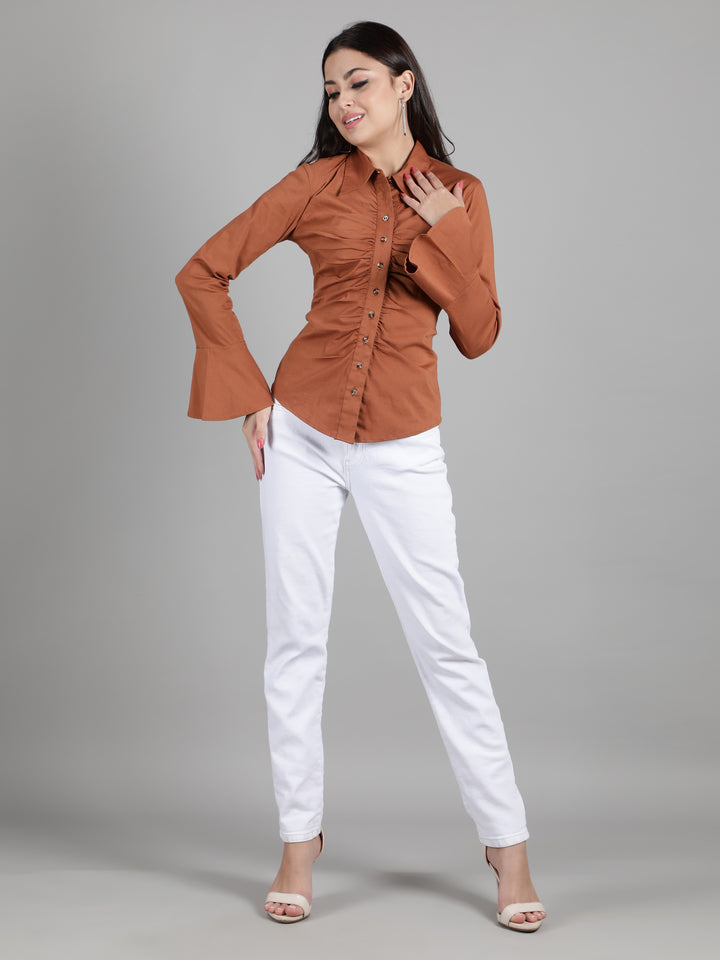 Stylish Causal Long Bell Sleeves Shirt