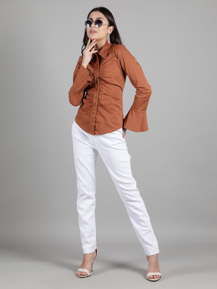 Stylish Causal Long Bell Sleeves Shirt