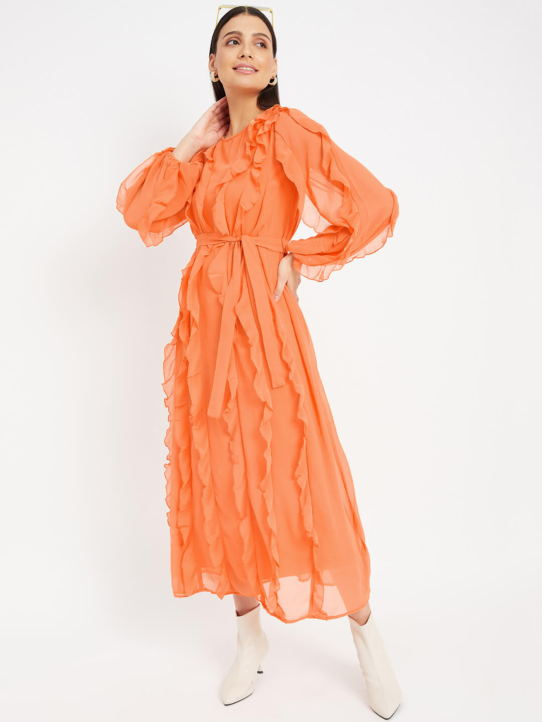 GGT Long Dress with Ruffle