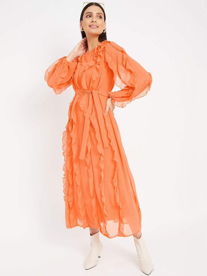 GGT Long Dress with Ruffle