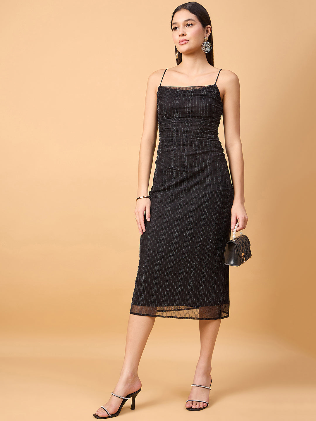 net bodycon dress Athena Black Net Ruched Bodycon Dress athenalifestyle.com