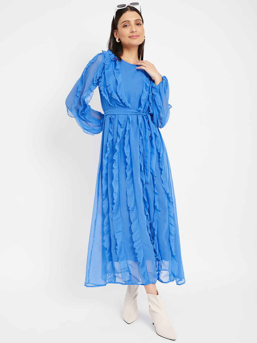 GGT Long Dress with Ruffle