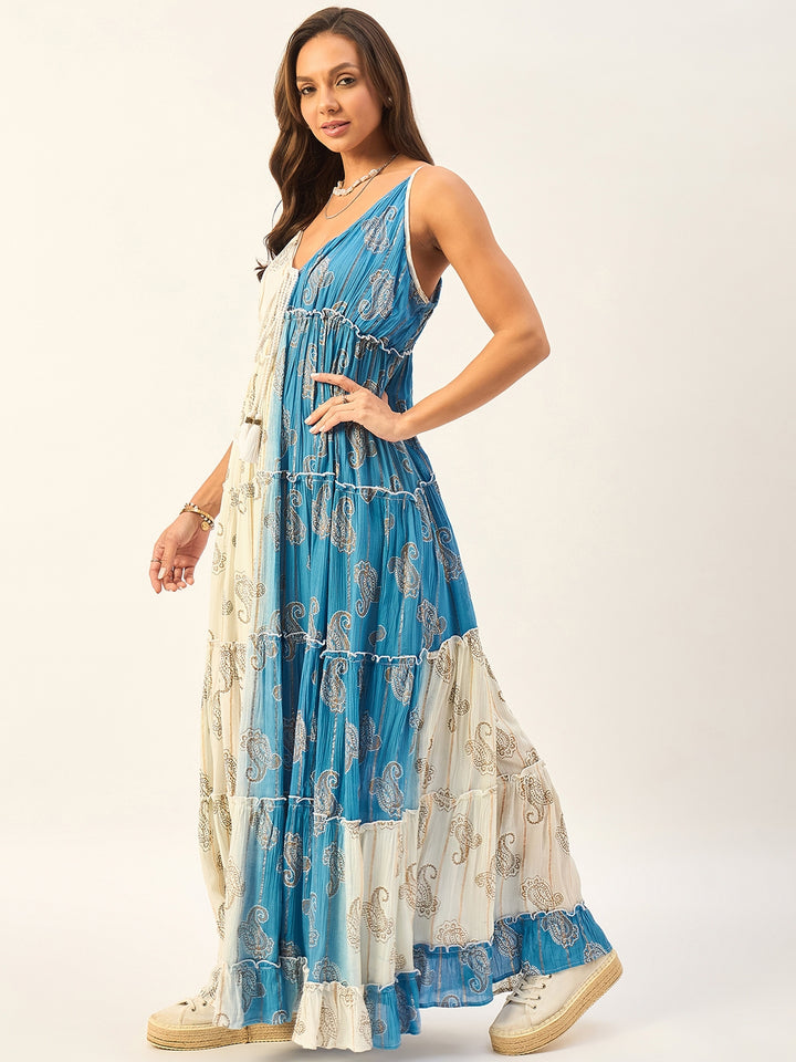 BOHO TIRED CAMI DRESS WITH DRAWSTRINGS