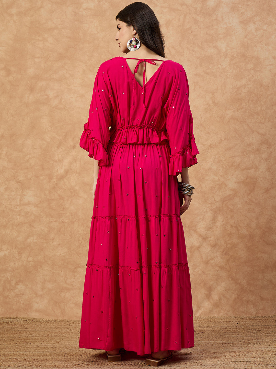 Women’s Black Rayon Co-ord Set with Mirror Work