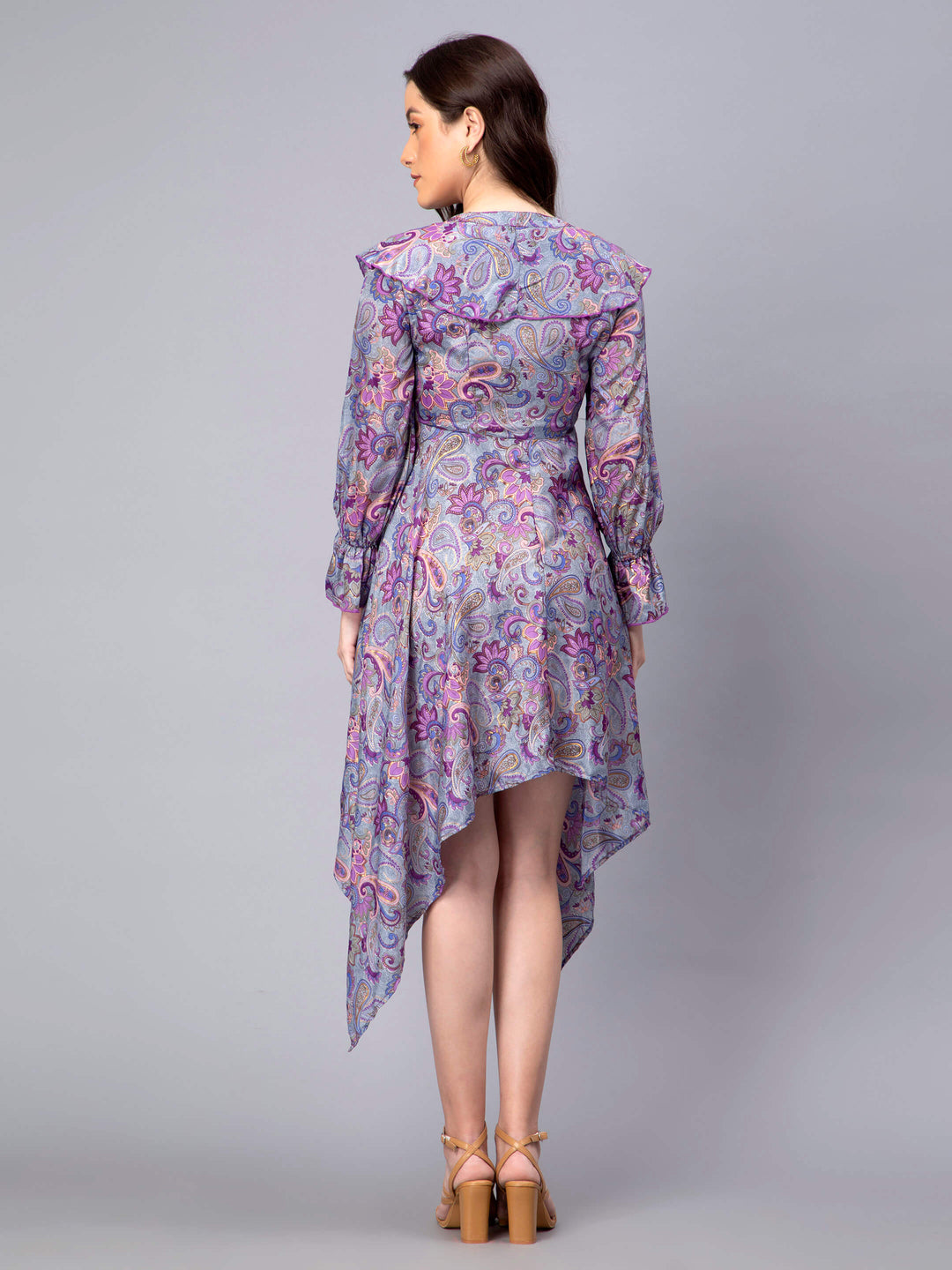 Printed frilled dress