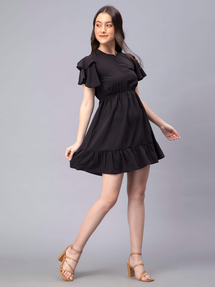 Elastic Waist with Butterfly Sleeve Dress for Women