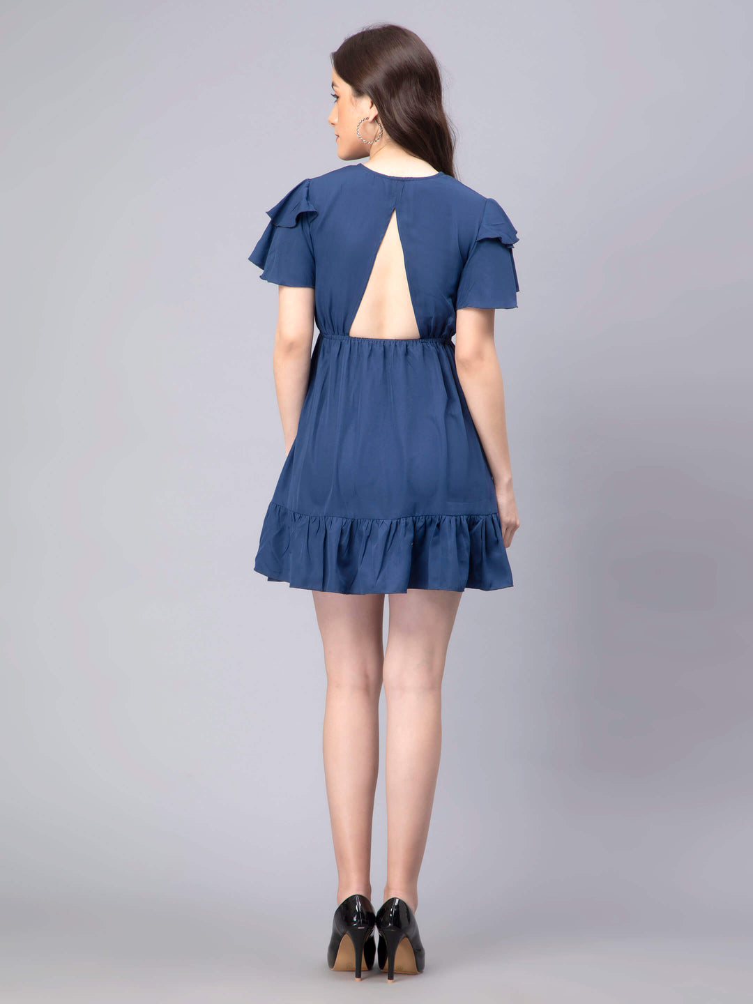 Elastic Waist with Butterfly Sleeve Dress for Women