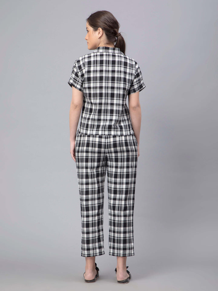 Black and White Checkered Pyjama Sets