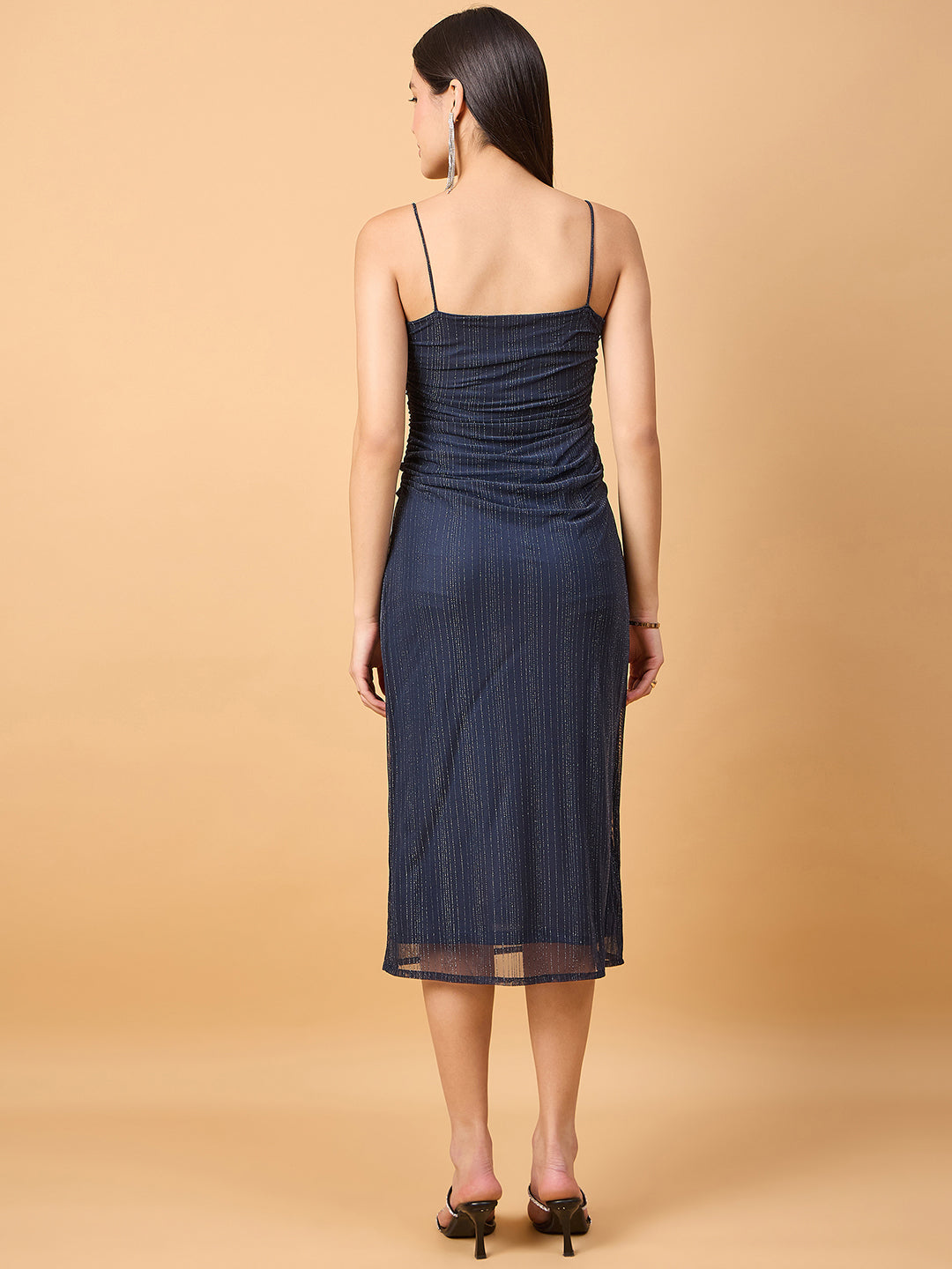 Shimmer bodycon dress in stretchable net fabric