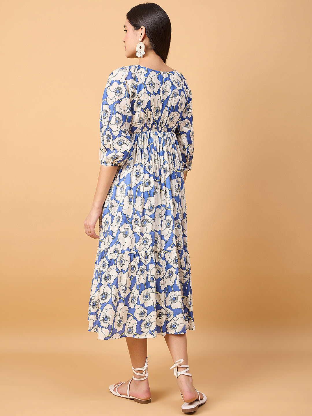 Cotton A line floral print dress