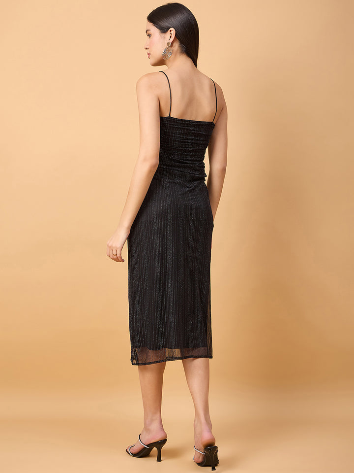 Shimmer bodycon dress in stretchable net fabric