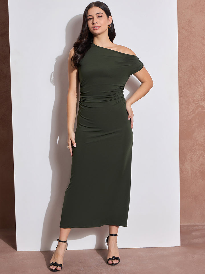 One-Shoulder Sleeveless Bodycon Dress