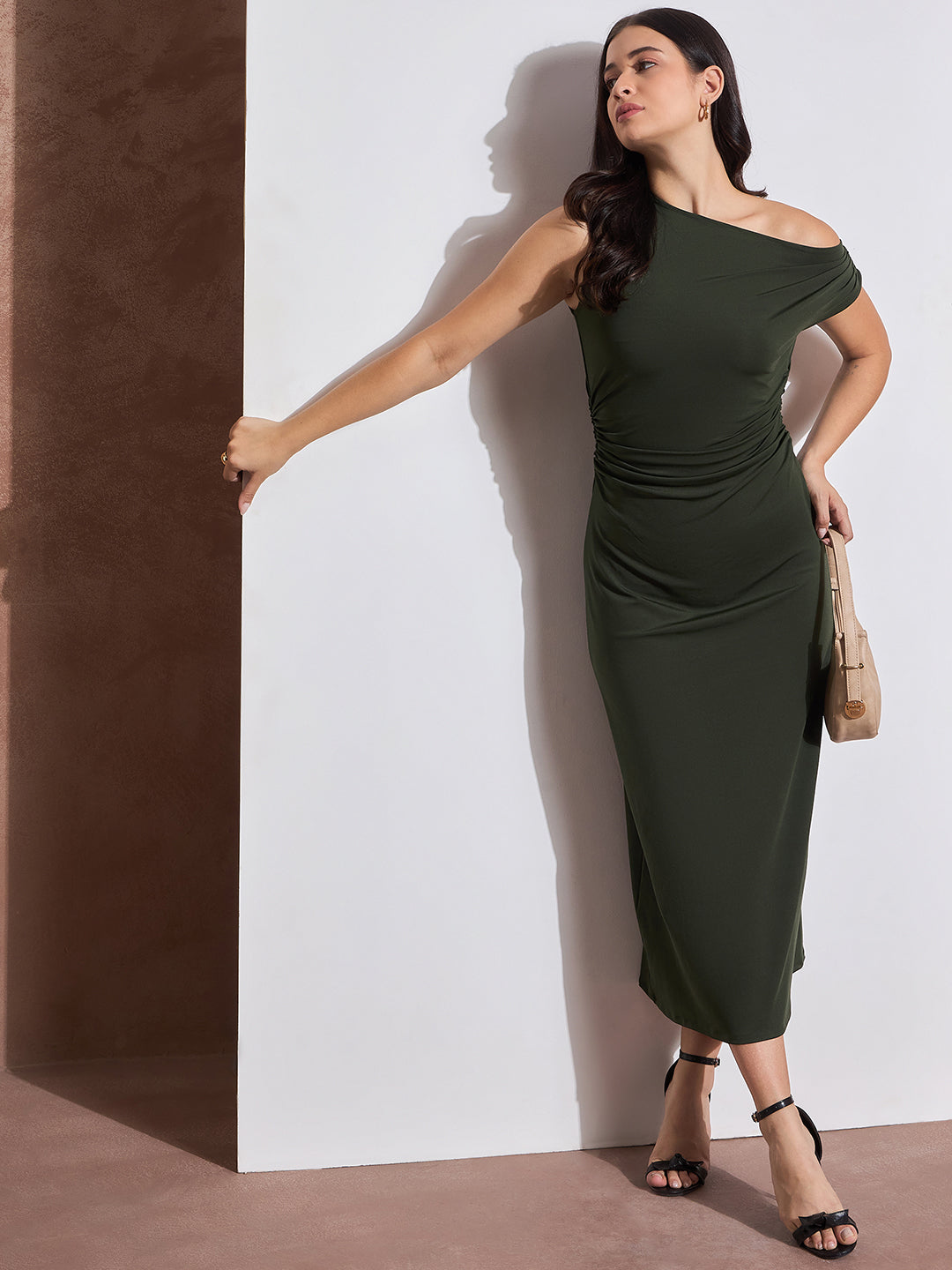 One-Shoulder Sleeveless Bodycon Dress