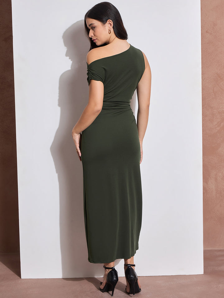 One-Shoulder Sleeveless Bodycon Dress