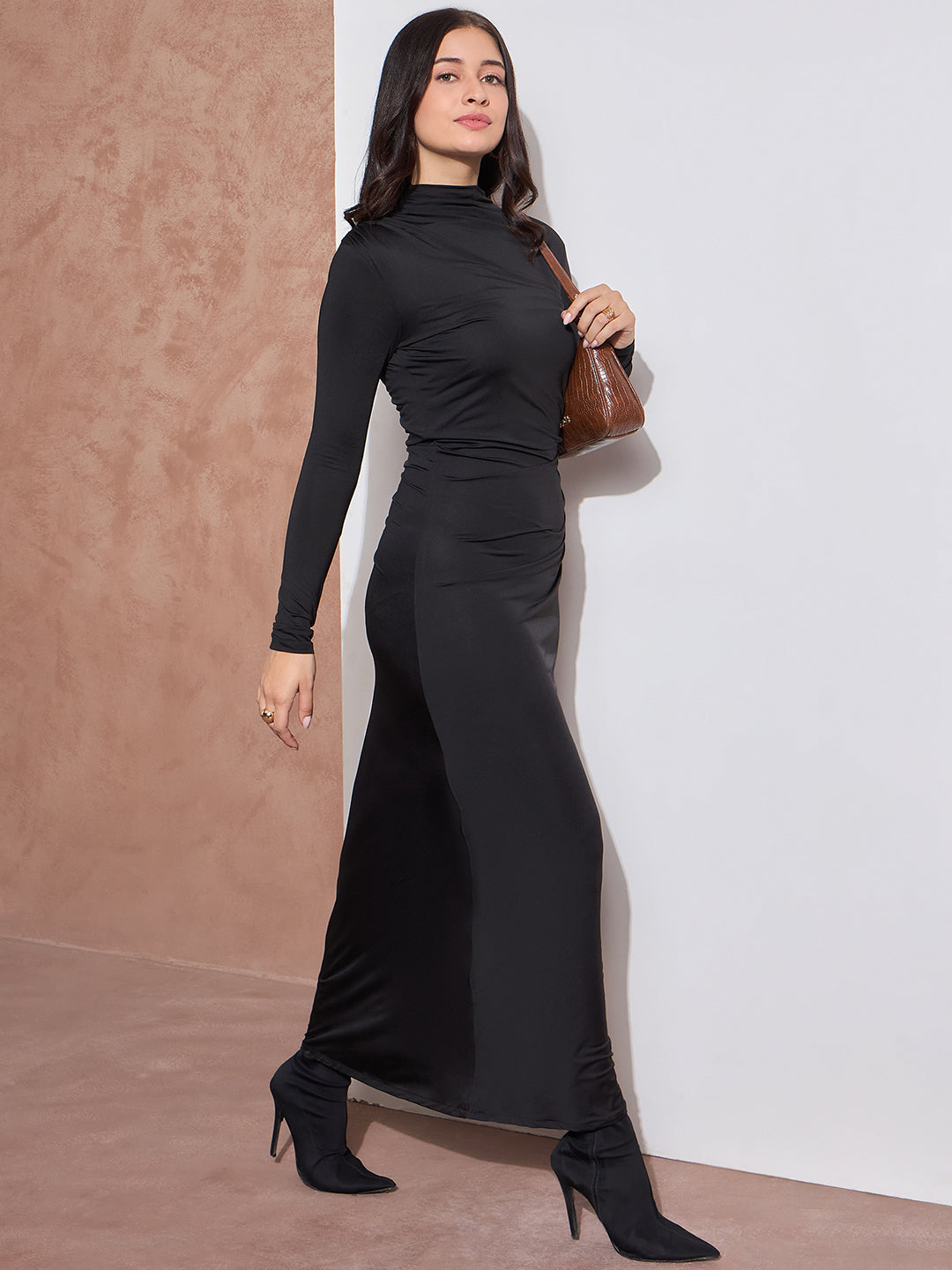 Long Sleeve High Neck Bodycon Dress – Drape & Dazzle