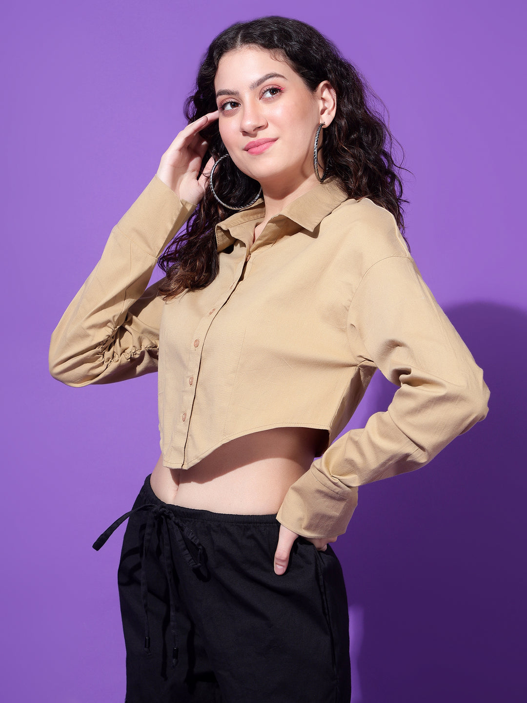 Cropped Button Down Shirt