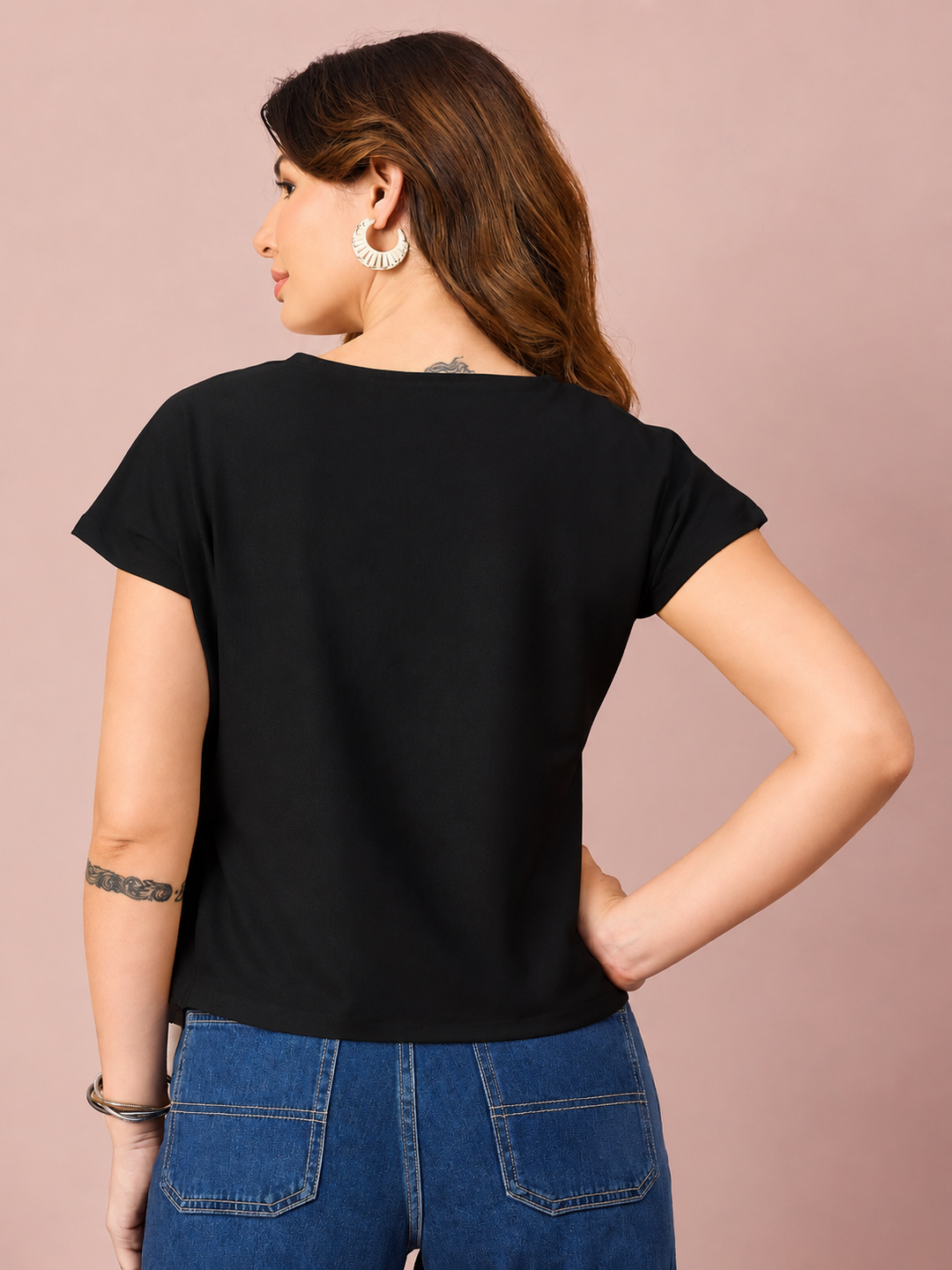 Women’s Side-Tie Crewneck Top | Short Sleeve Casual Blouse